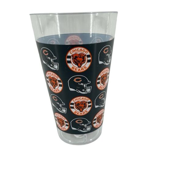 NFL Chicago Bears Sports Fan Tall Plastic Tumbler Cup 6” Blue Orange Logo, NEW - Picture 6 of 7